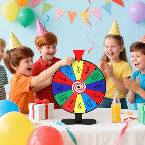 12-Inch Color Prize Wheel with 12 Slots – Dry-Erase Wheel for Parties, Carnivals & Classrooms