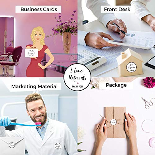 I Love Referrals Stickers Roll - 1.5 Inch, 500pcs Waterproof Labels