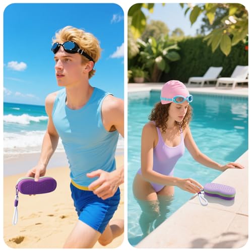 Swim Goggles Case with Carabiner & Strap - Purple