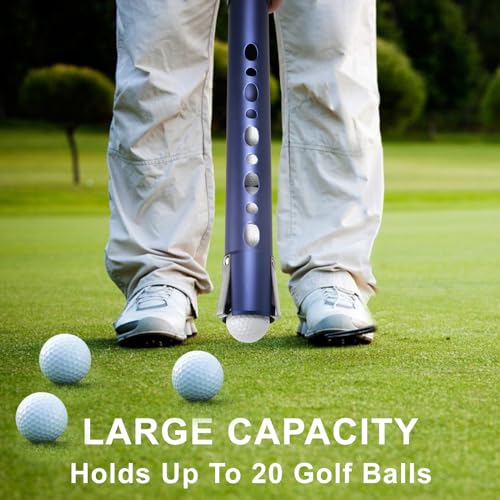Nogcay Blue Golf Ball Picker Upper Aluminum 20-Ball Retriever Shagger
