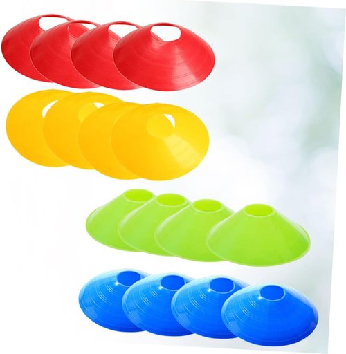 KESYOO Soccer Training Disc Cones - 16 Pcs Agility Markers in Red, Blue, Green, Yellow for Outdoor Sports Practice