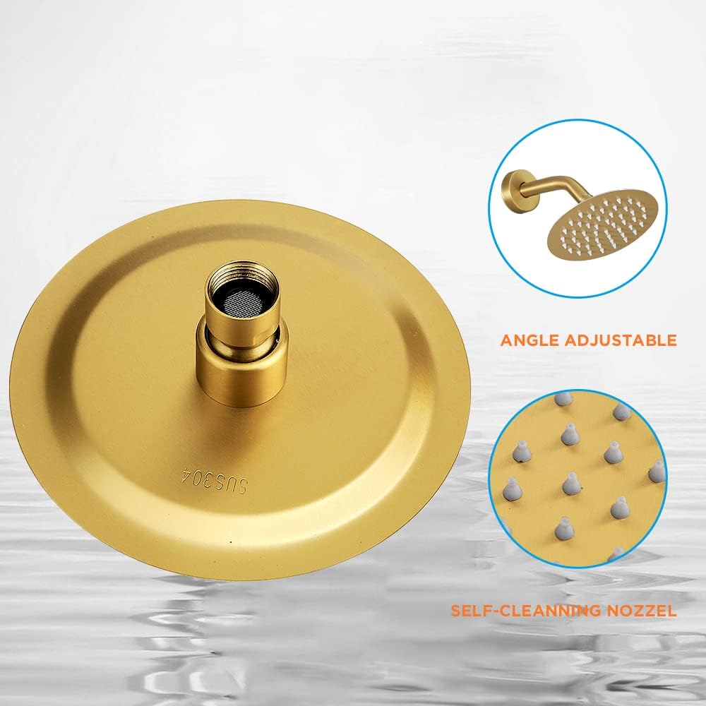 High Pressure 6-Inch Rain Shower Head & Faucet Set with Valve - Modern Bathroom Fixtures