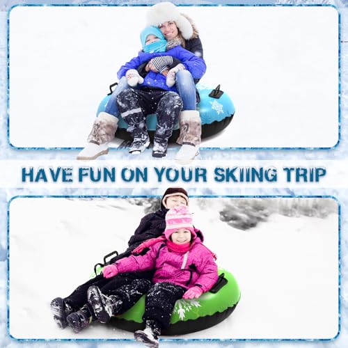 36in Snow Tubes - 4 Pack Heavy Duty Sleds for Kids & Adults