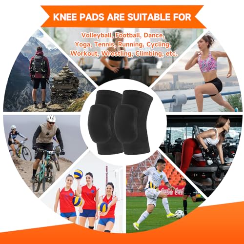 Volleyball Knee Pads - Soft Breathable Protective Gear - Black, Small