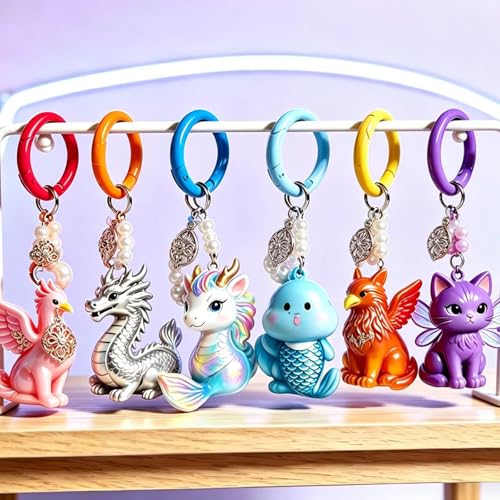 Hordolry Colorful 60Pcs Metal Carabiner Key Rings Bulk for DIY Keychains & Bag Charms
