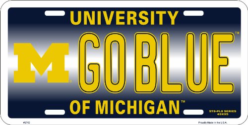 Michigan Wolverines Embossed Aluminum License Plate - 6x12