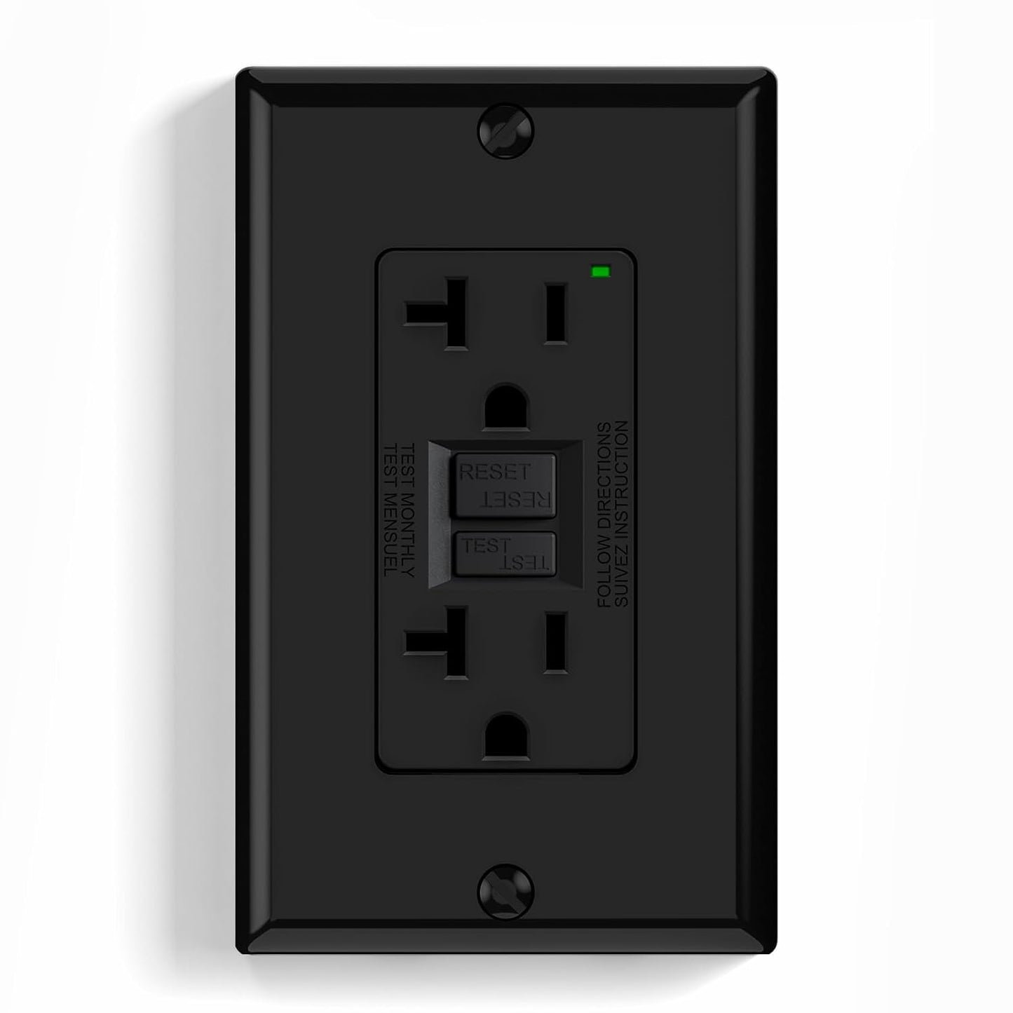 GFCI Outlet 15 Amp - Self-Test Electrical Receptacle with LED Indicator, 10 Pack