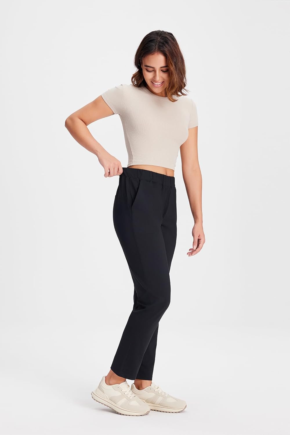 Yogipace 7/8 Stretch Ankle Pants - Women's Tapered Work Pants with Pockets | Petite, Regular, Tall Sizes