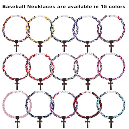 Baseball Necklace for Boys - Three-Braid Rope Tornado - Black & White Grey