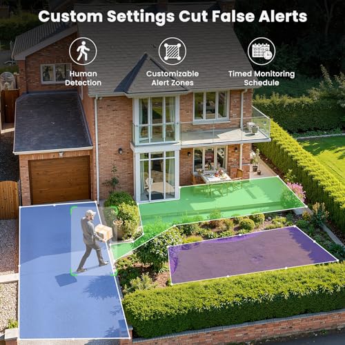 360¡Æ View Wireless Outdoor Security Camera, No Subscription Free 7-Day Cloud/SD, Pan, AI Detection, Magnetic, Battery Powered, 2.4G WiFi, 2K, Night Vision, 2-Way Talk, Home Security, IP65