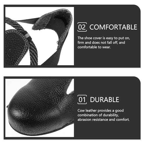 Guard Steel Toe Covers: Heavy Duty Leather Overshoes for Work Boots with Adjustable Strap (Size 5-12 US)