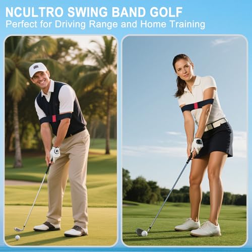 Golf Arm Band Training Aid - Elastic Swing Trainer, Black