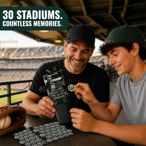 CoPiPa MLB Ballpark Bucket List Water Bottle - All 30 Stadiums, 30 oz, Insulated (Variation 1)