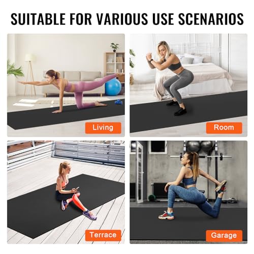 Extra Thick 12'x6' Exercise Mat - Non-Slip Yoga Mat with Carry Strap
