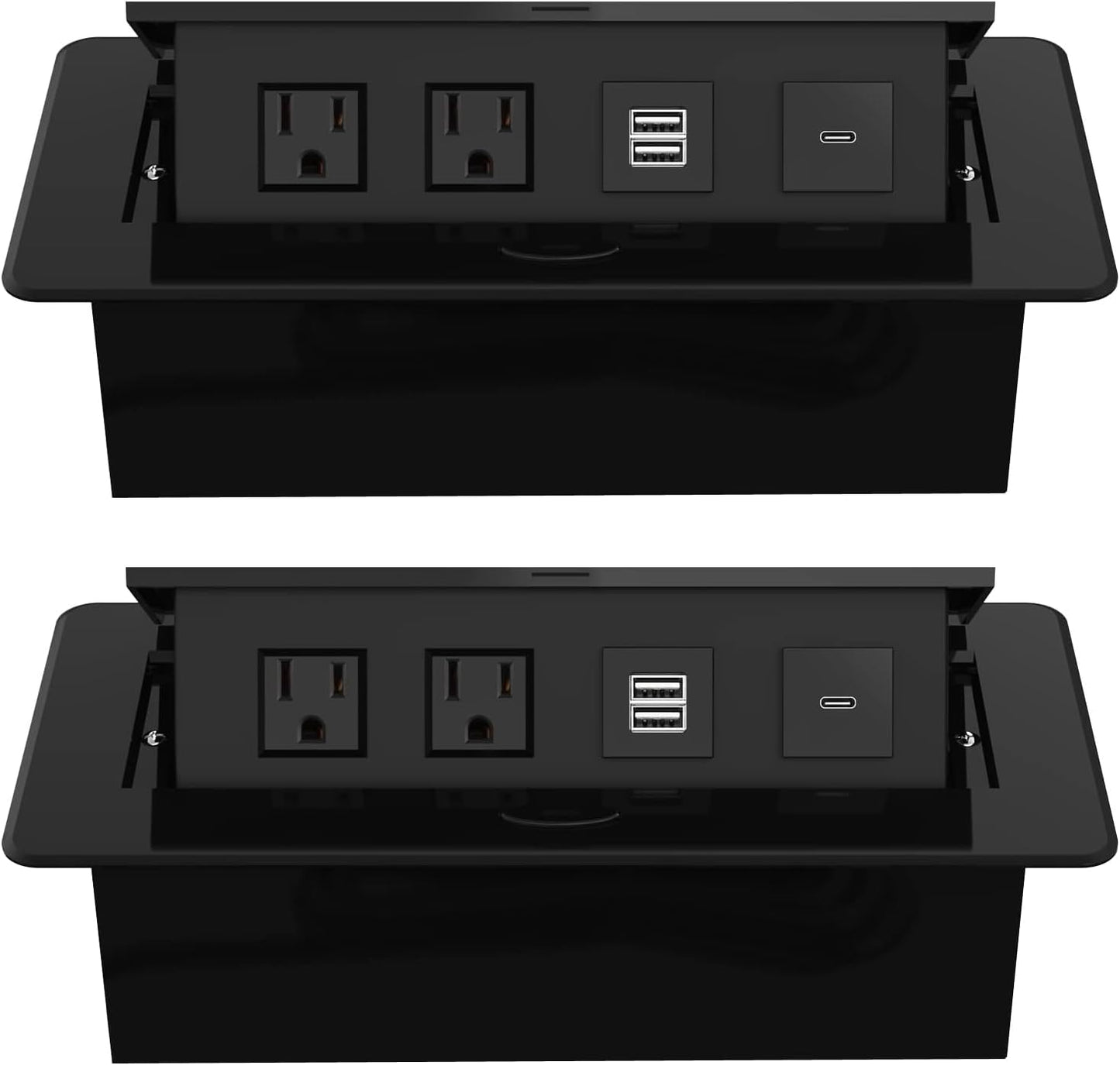 Power Hub Conference Table Connectivity Box - HDMI, USB-C, USB-A & AC Outlets