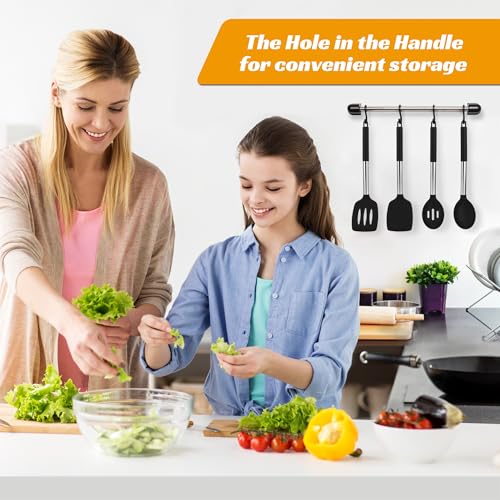 Silicone Kitchen Utensils Set, 4-Piece BPA Free Spatula & Spoon Nonstick Safe