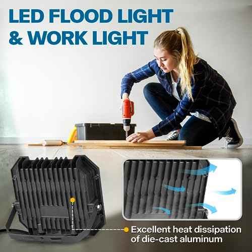 1 Pack LED Flood Lights Outdoor, 300W 30000LM Super Bright Floodlight Outside Work Light with 5.9FT Plug, IP65 Waterproof 6000K Outdoor LED Flood Light for Garage, Yard, Lawn, Garden