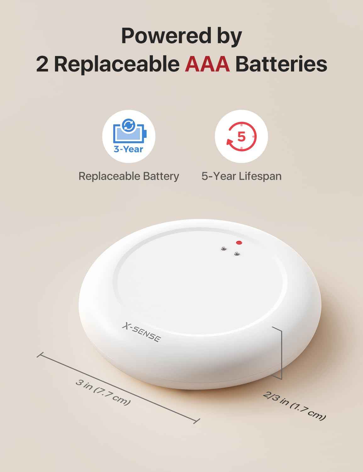 X-Sense Wi-Fi Water Leak Detector (SBS50 Base Station Required), 1 SWS0A Water Sensor