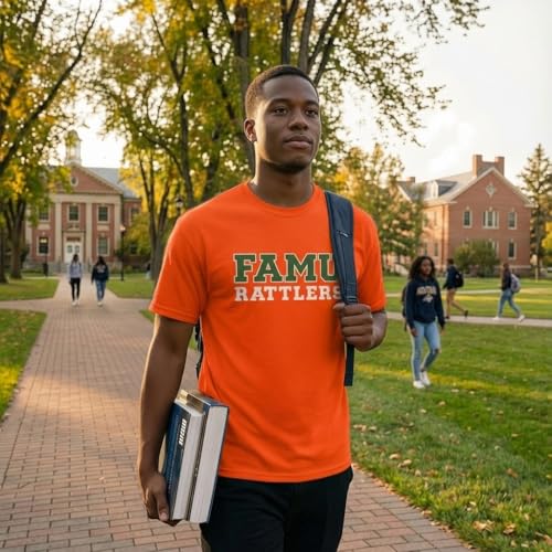 Florida A&M Rattlers Team Logo Tee - Unisex Orange Medium Shirt