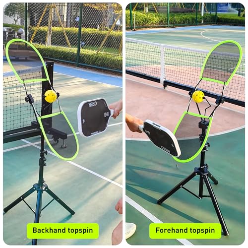WAOPSO Pickleball Topspin Trainer,Solo Pickleball Practice Equipment,Portable Pickleball Training aids- Master Topspin&Backspin Techniques,Multi-Setting Trainer for Courts,Homes&Beyond
