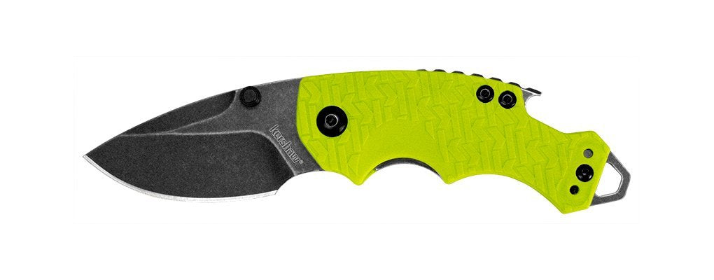 Kershaw 8700LIMEBWX Shuffle Blackwash Knife in Clam Packaging, Lime Green