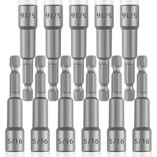 HouseUp 11PCS 5/16 Nut Driver Set for Impact Drill - Ultra Magnetic, Standard British Impact Driver Bits, 2.5 Inches (65mm), Different From 8mm