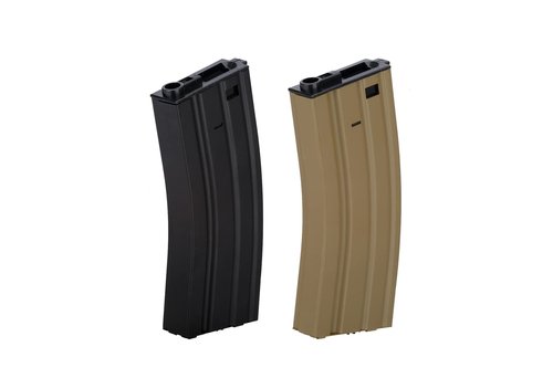 Lancer Tactical Full Metal M4/M16 300 Round High Capacity AEG Airsoft Magazine Clip High Tension Spring Feeds with Winding Wheel (Tan/Black X2)