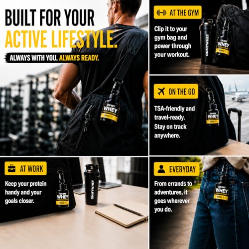 ONMYWHEY Portable Protein Funnel 180ml - Double Scoop Travel Dispenser Keychain