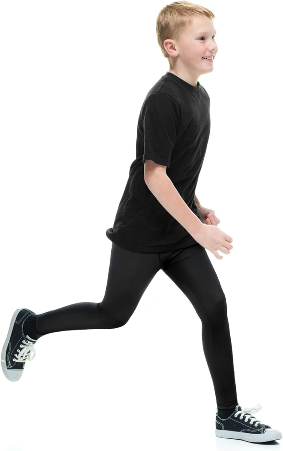 Roadbox Boys Compression Pants - Quick-Dry Spandex Leggings for Youth | 2-Pack Running & Football Tights