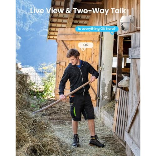 ieGeek 4G LTE Cellular Security Camera Wireless Outdoor, No WiFi Battery Powered Cameras with Solar Panel, 2K HD Color Night Vision, 2-Way Audio, 360¡Æ PTZ, PIR Motion Sensor(Subscription Required)