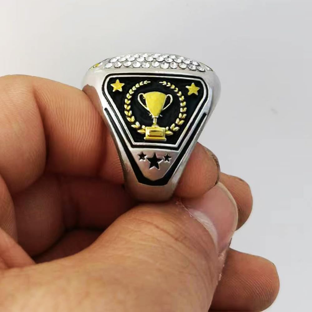 CHXIXUE Basketball Championship Ring Finalist Ring Trophy Award Winner MVP Collectible Gift (12 pcs basketball rings, size 11)