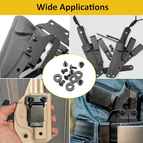 Black Chicago Screws 1/4 Inch - 10 Pack Holster & Sheath Fastener Kit