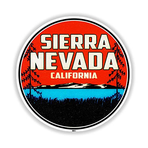 Sierra Nevada Mountains 3" Vinyl Sticker - Durable Decal for Cars & Laptops