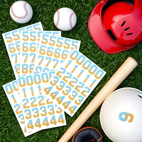 Blue Sports Helmet Number Stickers - 150 Self-Adhesive Ice Cream Drip