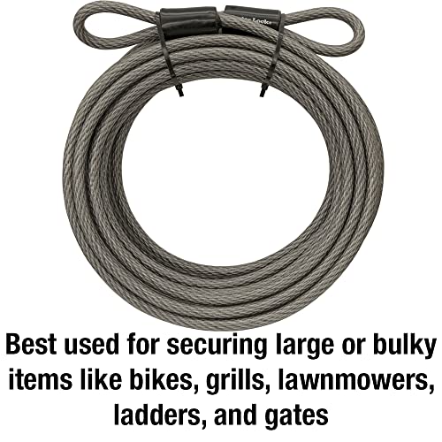 Master Lock Steel Bike Lock Cable, 30 ft. Long x 3/8 in. Diameter Vinyl Coated Cable with Looped Ends, 70DCC