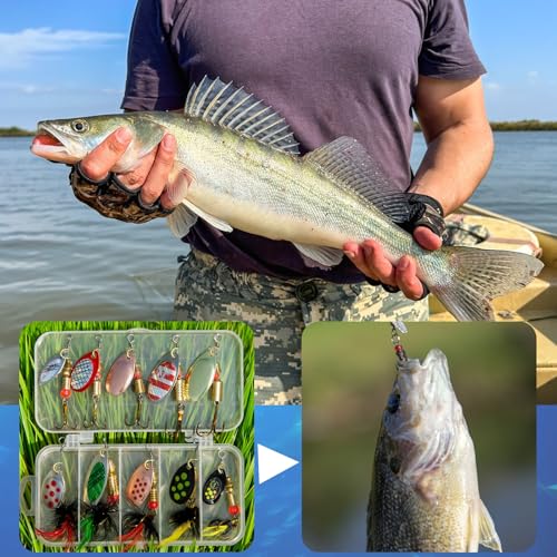 10PCS Spinner Fishing Lures Kit - Trout & Saltwater Inline Spinners