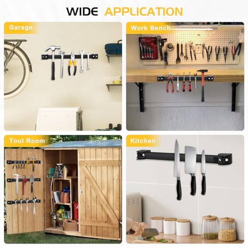 DGSL Magnetic Tool Holder Strip 5 Pack, 16 In Heavy Duty Tool Organizer Magnetic Strip, Tool Magnet Bar For Garage Tool Organization