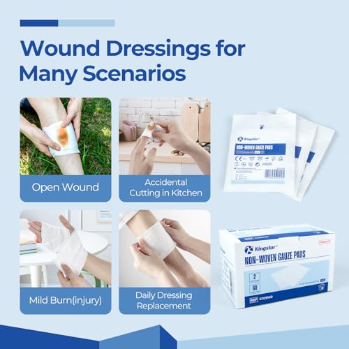 Sterile Nonwoven Gauze Pads, 2"x2", 60 Packs - 120 Pieces