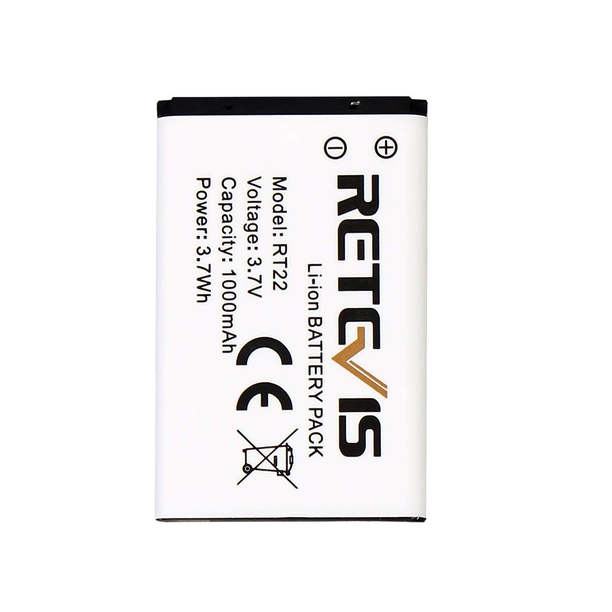 Retevis RT22 RT22S RT15 RT19 walkie talkies Battery Original 3.7V Li-ion Battery 1000mAh Compatible RT22 RT22S RT15 RT19 WLN KD-C1 Walkie Talkies (5 Pack)