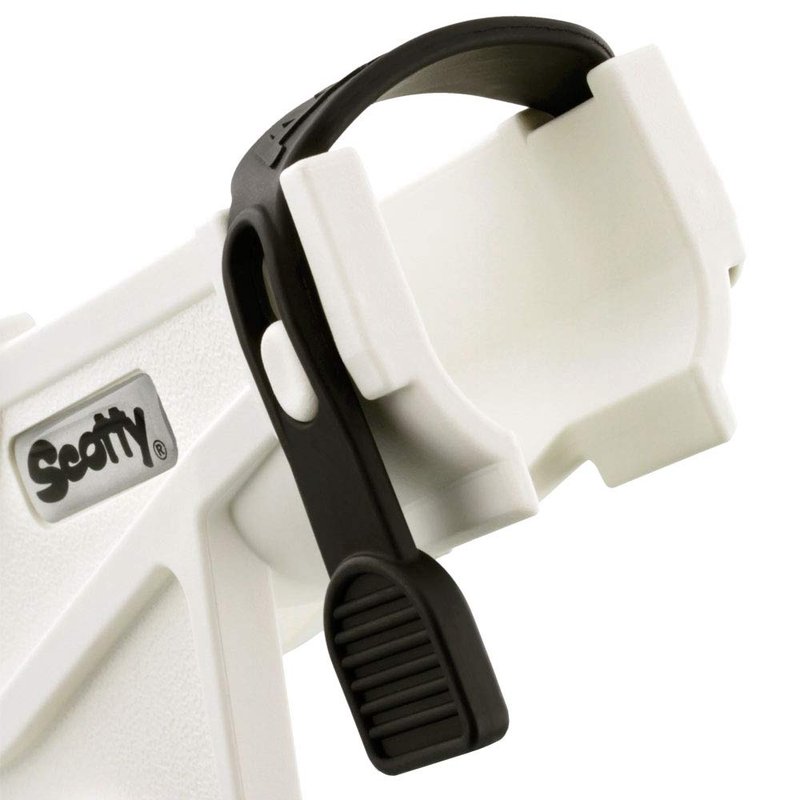 Scotty 0280-WH Baitcaster/Spinning Rod Holder, with# 241 Side Deck Mount, White