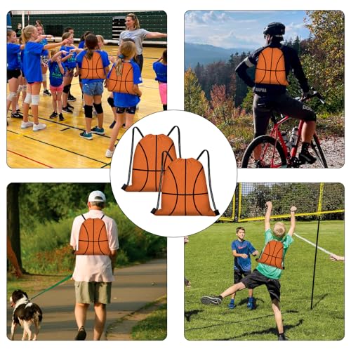 Basketball Gift Bags 16 Pack - Drawstring Sports Party Favor Bags for Basketball Fans