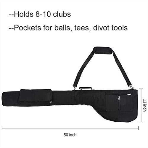 Bejetca Sunday Golf Bag, Portable Foldable Golf Club Travel Bag, Holds 8-10 Golf Clubs, Waterproof Mini Carrying Golf Bag for Women, Men