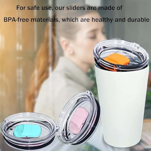 6 Pack Magnetic Slider Replacement Lids - Purple, White, Red, Orange, Teal, Pink