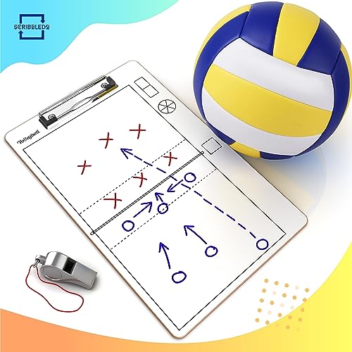 Volleyball Dry Erase Coaching Clipboard - 15x9 Double Sided