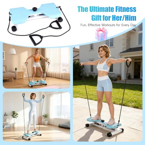 Waist Twister Machine - Noiseless Core & Belly Fat Workout - Blue