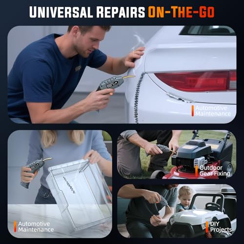 Katerk Cordless Plastic Welder ? 400 Staples Included, 3-Temperature Settings, USB Rechargeable Portable Plastic Welding Kit, Perfect for DIY Projects, plastic/Bumper/Toys Repair