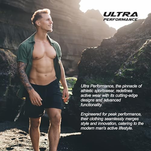 Men's 5 Inch Swim Trunks with Liner 2 Pack - Quick Dry Beach Shorts for Men, Khaki & Espresso, Medium