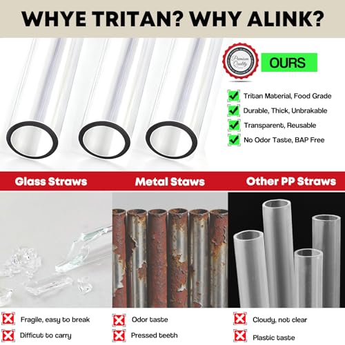 10 Pack Reusable Clear Straws - 10.8" Long for Stanley 30 oz Tumbler & More - Clear-30 oz