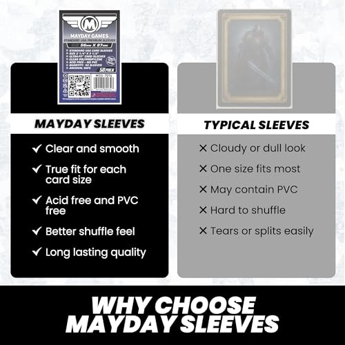 Premium USA Standard Card Sleeves 56x87mm - 90 Micron Protector - 50 Pack