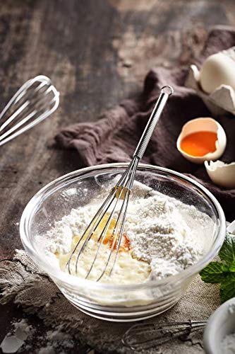 8-Inch Mini Whisk Set - 6 Pack of Stainless Steel Whisks
